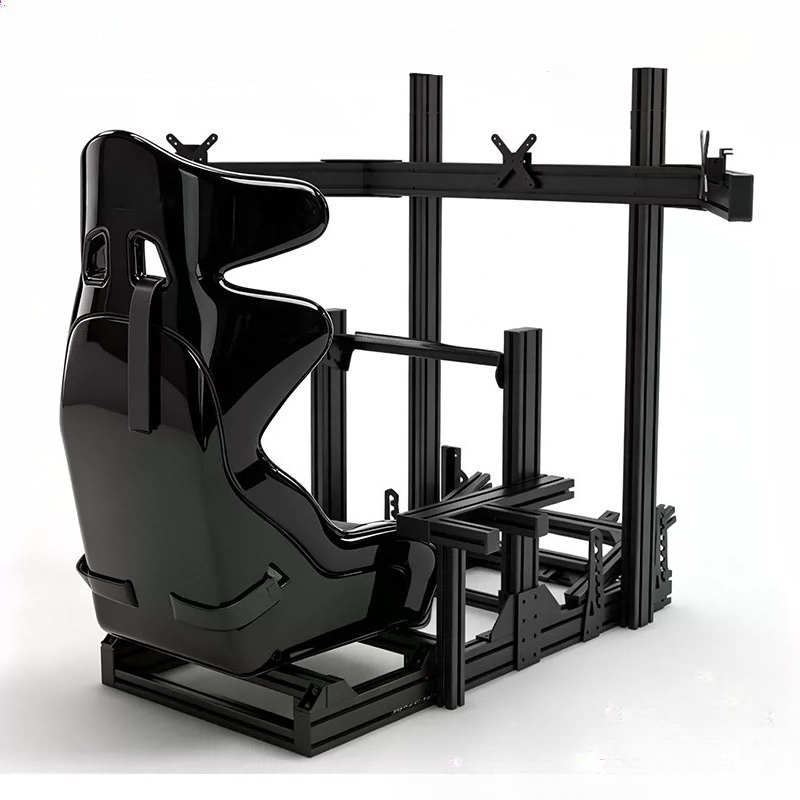 Triple Monitor Stand Sim Racing - Wackelfreier, eigenständiger & Cockpit-montierbarer Quad-Screen-Halter, passend