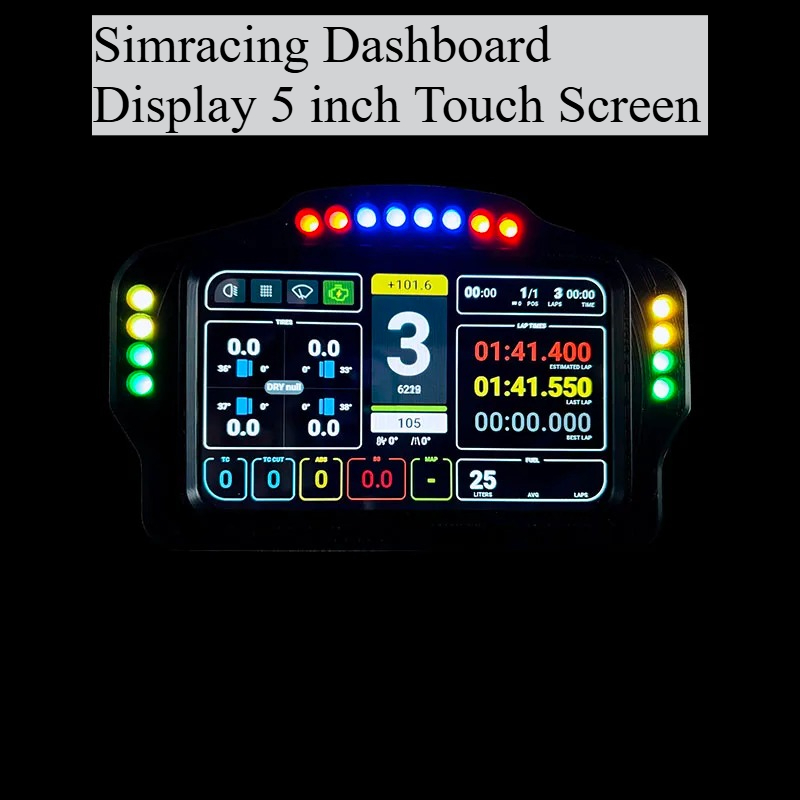 Sim Racing Dashboard Screen Display - Simuliertes Rennspiel-Display Simracing Dashboard-Display 5 Zoll