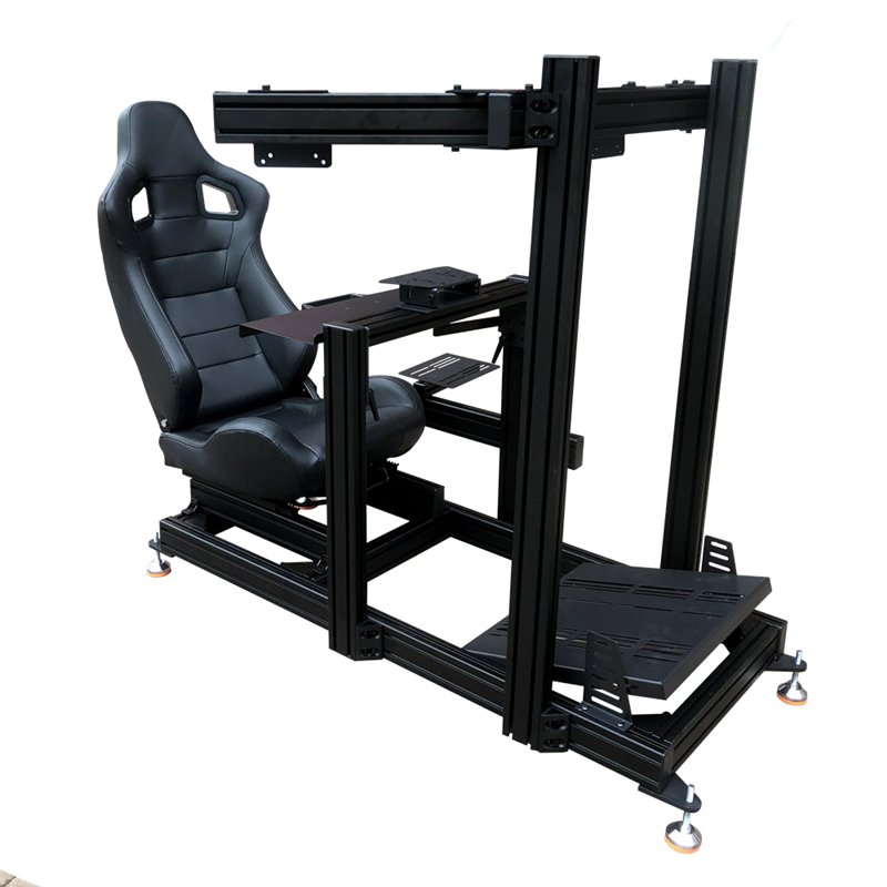 Triple Monitor Stand Sim Racing - T-Nut-Aluminiumprofil für Rennsimulator Cockpit mit Sitz