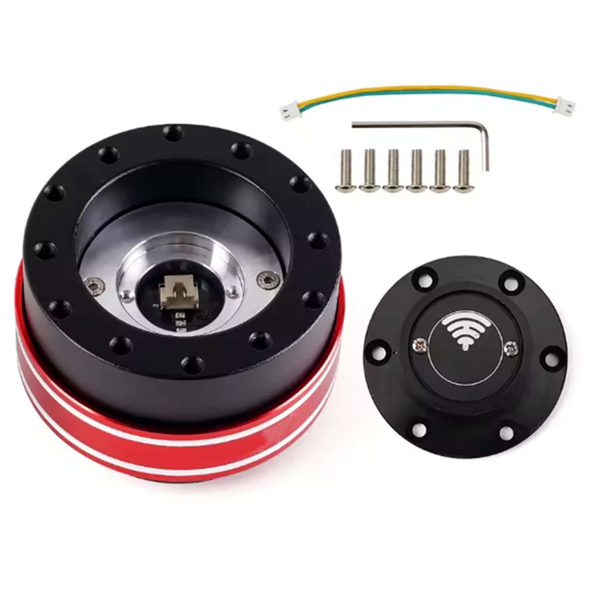 Racing Wheel Quick Release Hub 70Mm - Auto-Modifikationszubehör 70mm Lenkrad-Schnellverschlussnabe + 6-Loch-Schnellverschluss für