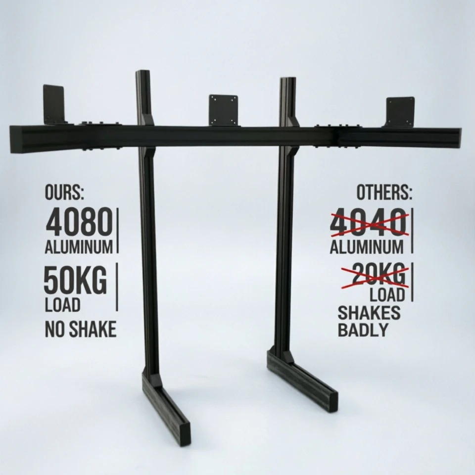 Wackelfreier, eigenständiger u – Triple Monitor Stand Sim Racing Bewertung und Preis